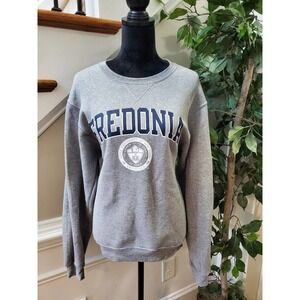 Russell Women's Solid Gray Polyester Long Sleeve Round Neck Pullover Sweater S